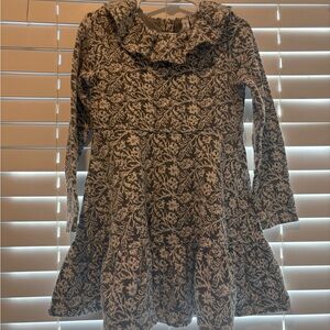 Janie and Jack Elegant Gray and White Floral Top